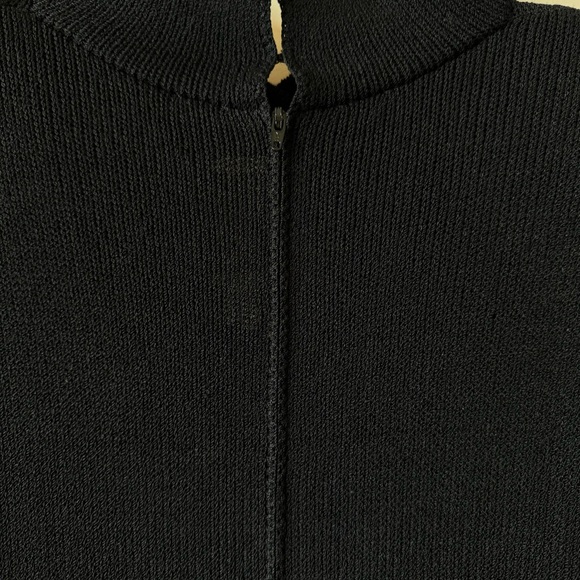 St. John For Saks Fifth Avenue Vintage 80s Knit Mock Neck Black Dress Medium - Picture 7 of 12